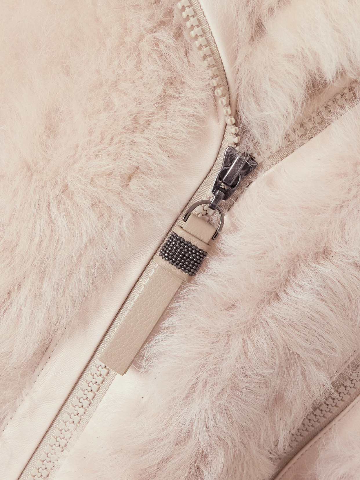 Leather-Trimmed Shearling Jacket