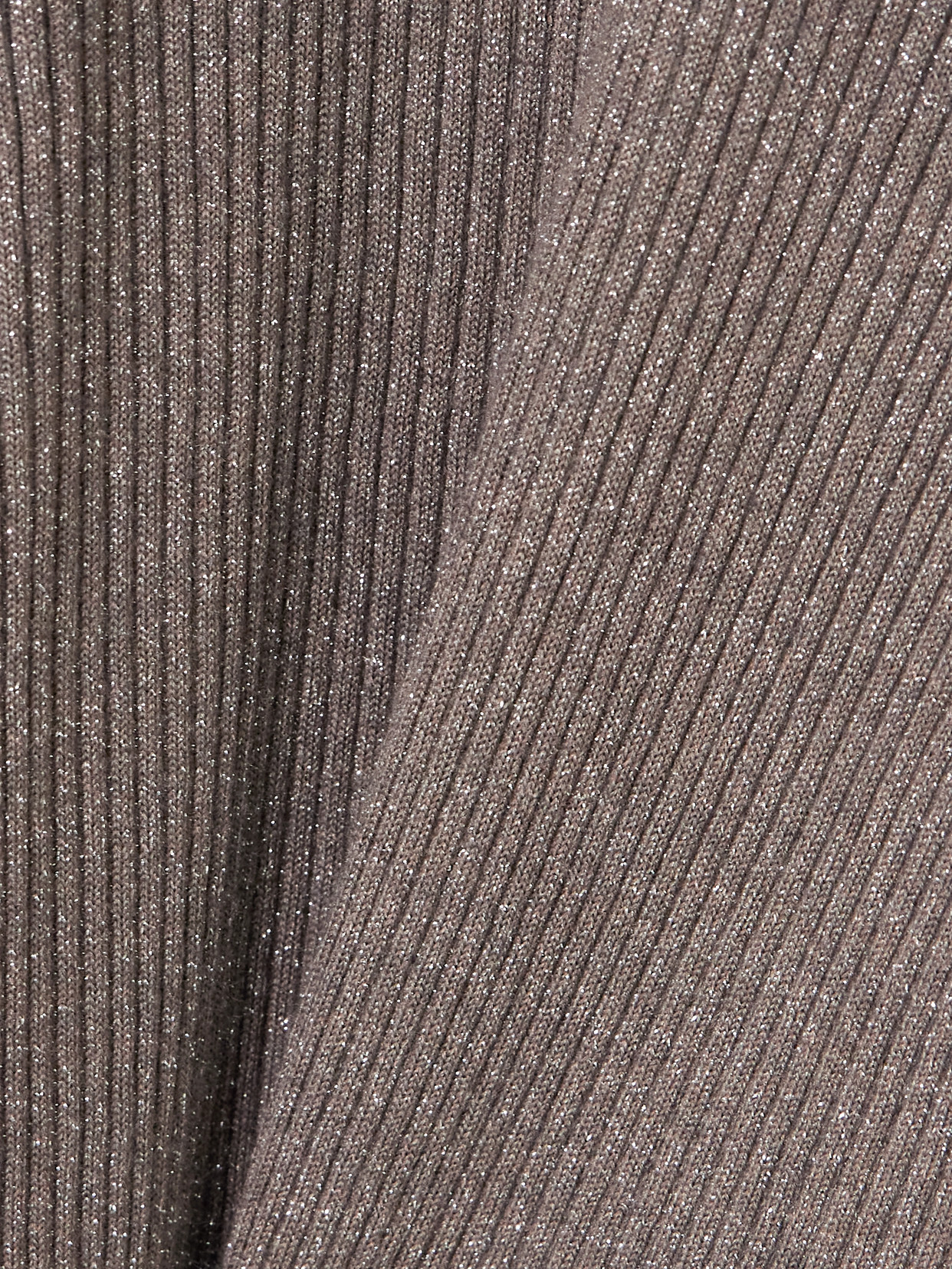 Brunello Cucinelli Ribbed Metallic Cashmere And Silk-blend Top In Gray