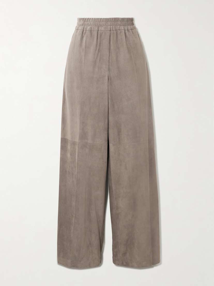 Brunello Cucinelli Suede Wide-leg Pants