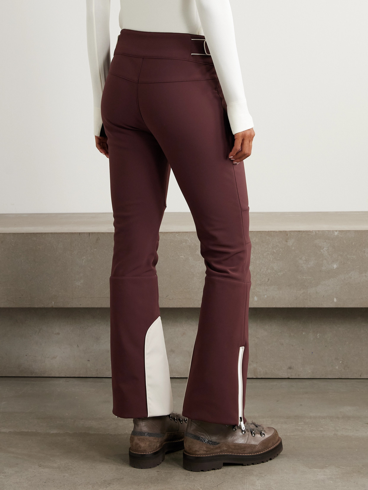 Brunello Cucinelli Bootcut Ski Pants In Burgundy