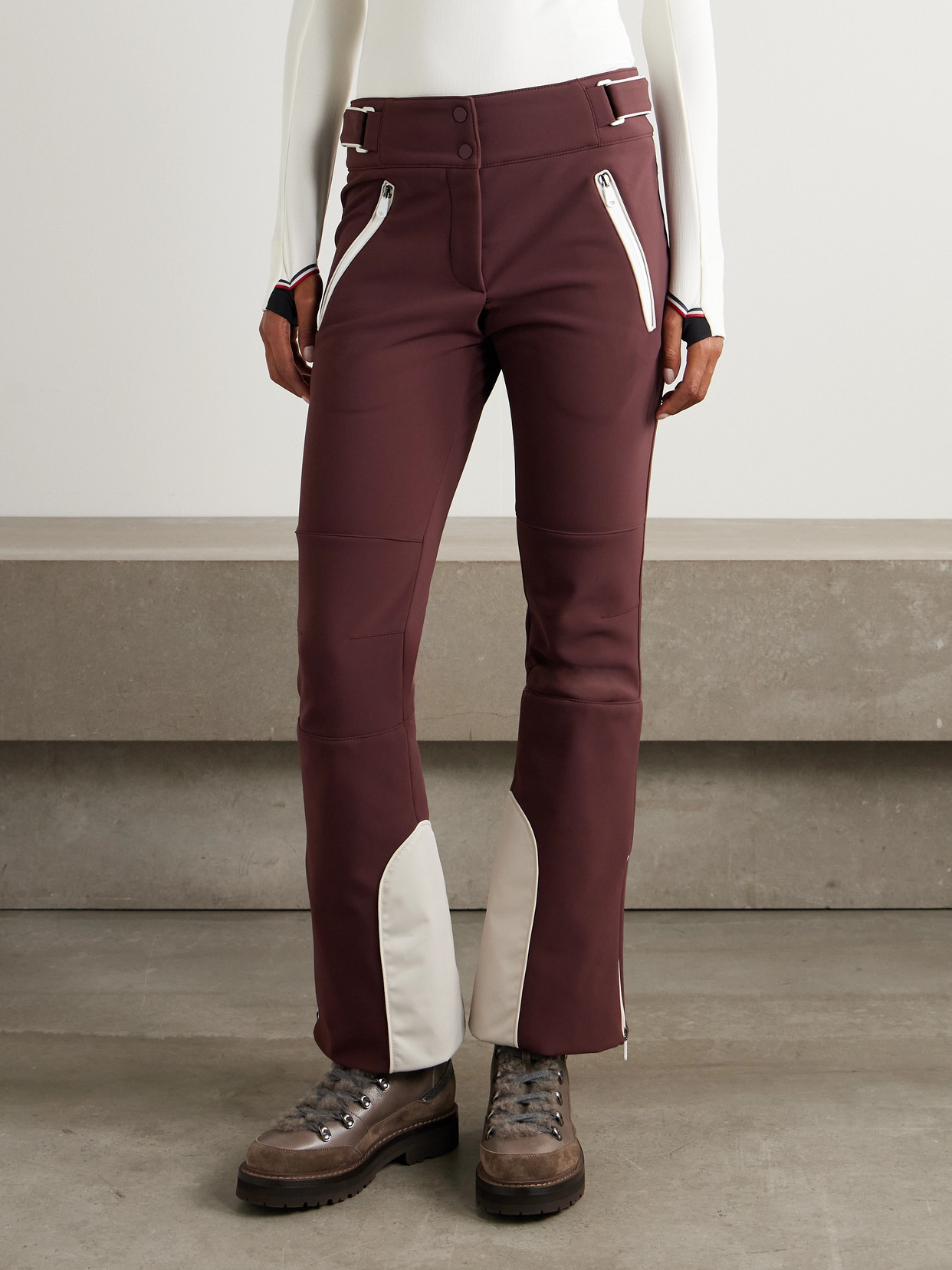 Brunello Cucinelli Bootcut Ski Pants In Burgundy