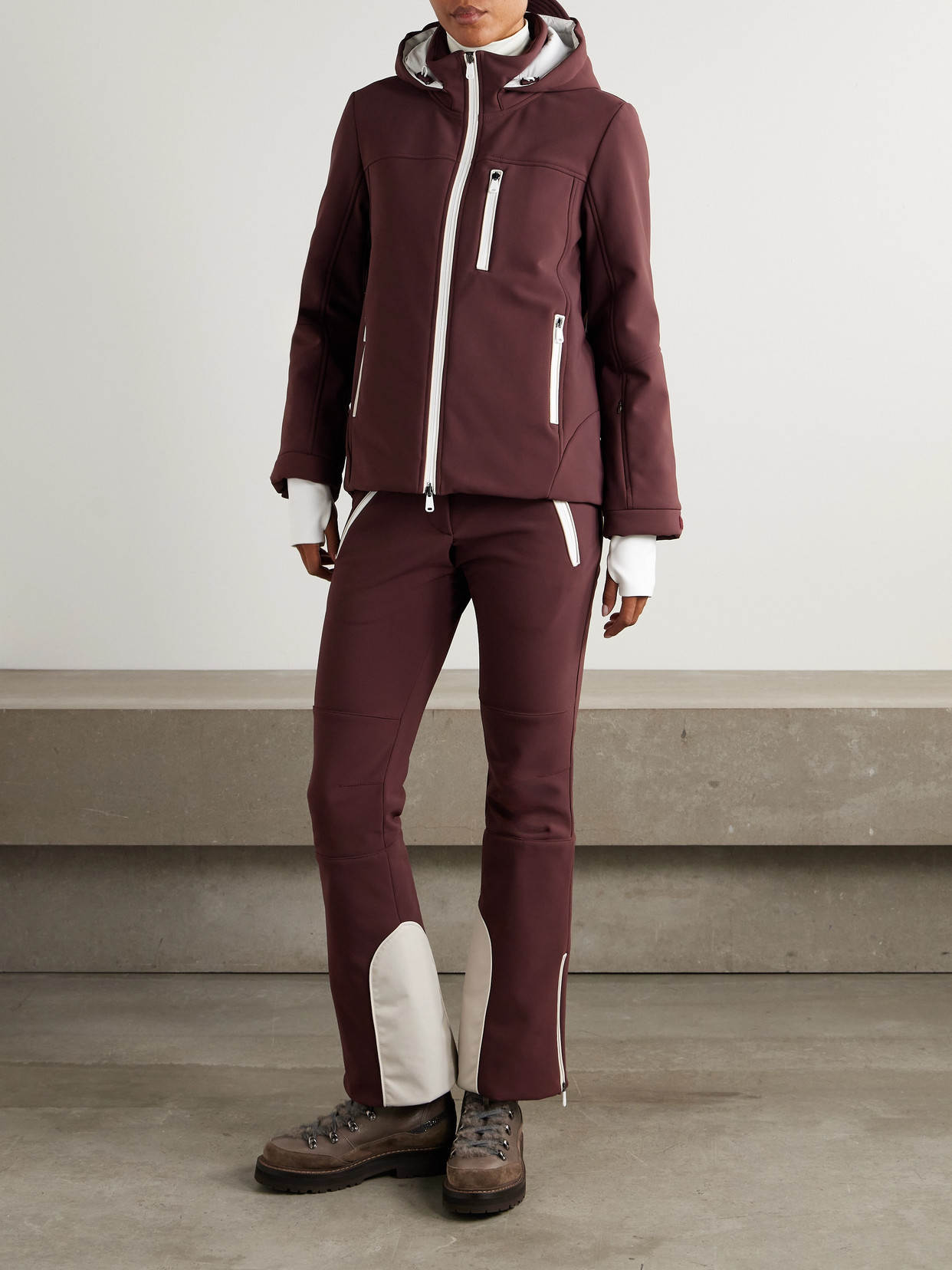 Brunello Cucinelli Bootcut Ski Pants In Burgundy