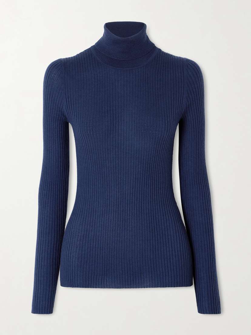 Gabriela Hearst Peppe Ribbed Cashmere And Silk-blend Turtleneck Sweater