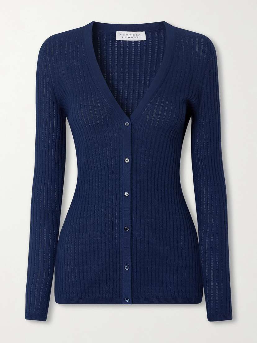 Gabriela Hearst Emma Pointelle-knit Cashmere And Silk-blend Cardigan