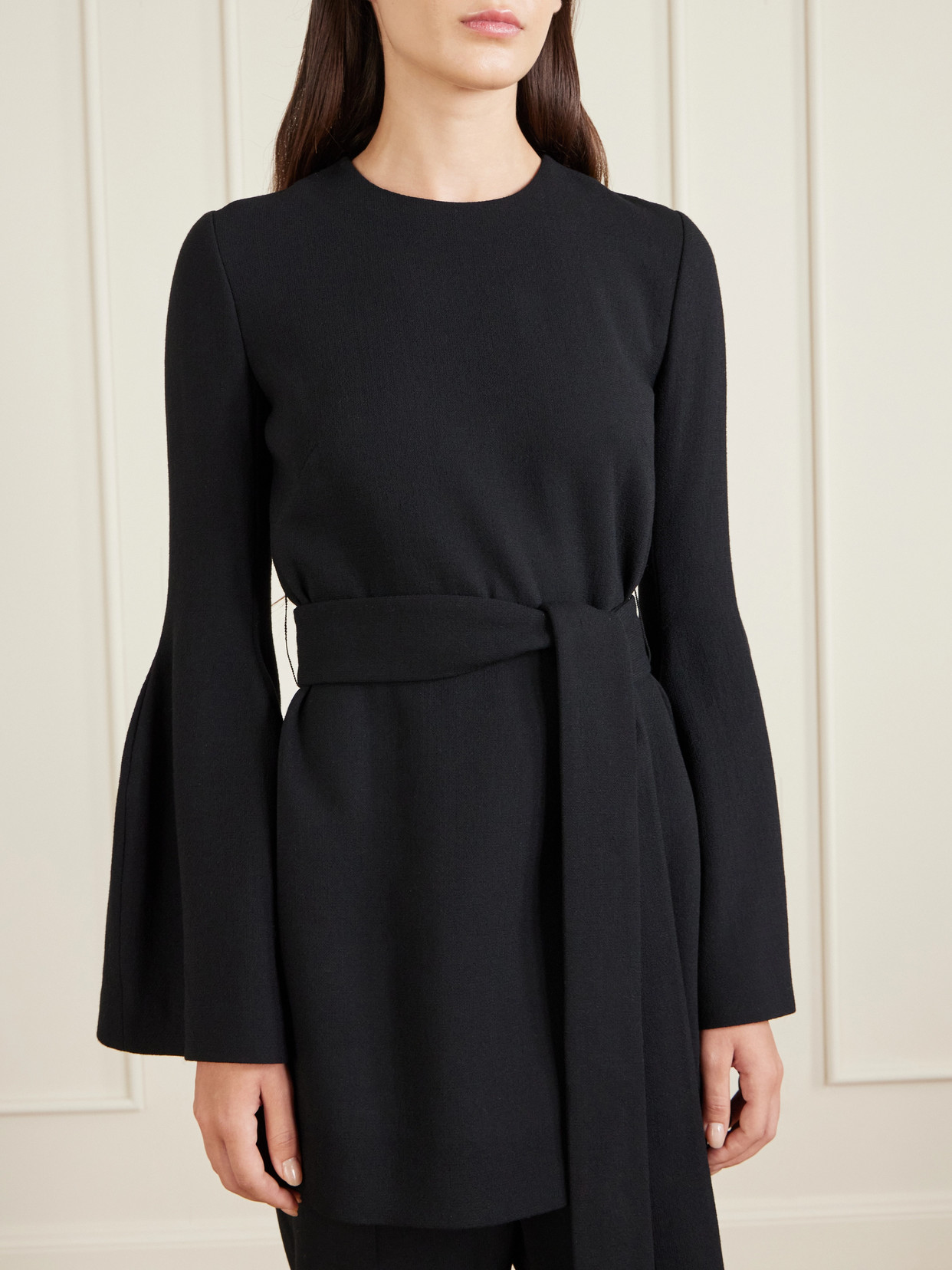 Gabriela Hearst Shandon Belted Wool Tunic In Black