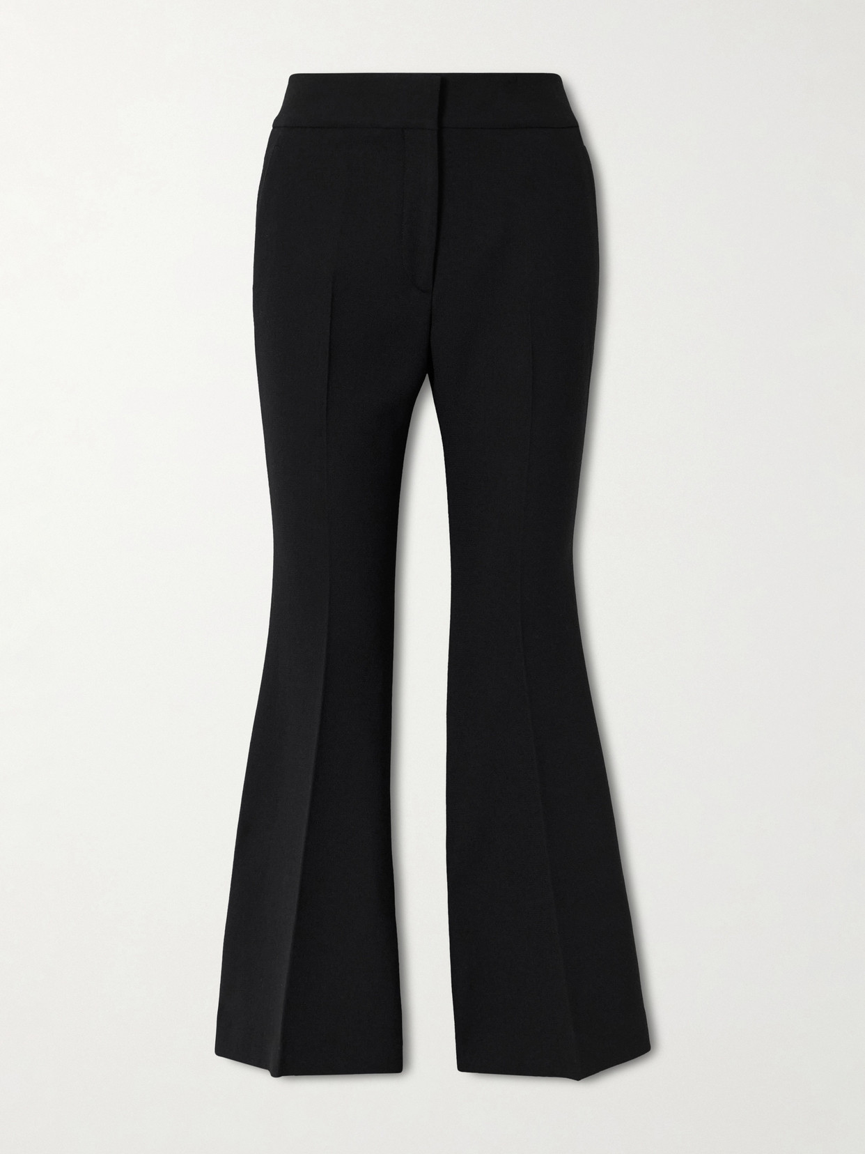 Gabriela Hearst Marsh Pleated Wool-crepe Flared Pants In Black