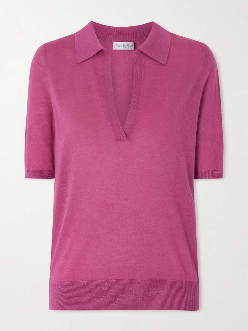 Gabriela Hearst Frank Cashmere And Silk-blend Polo Shirt