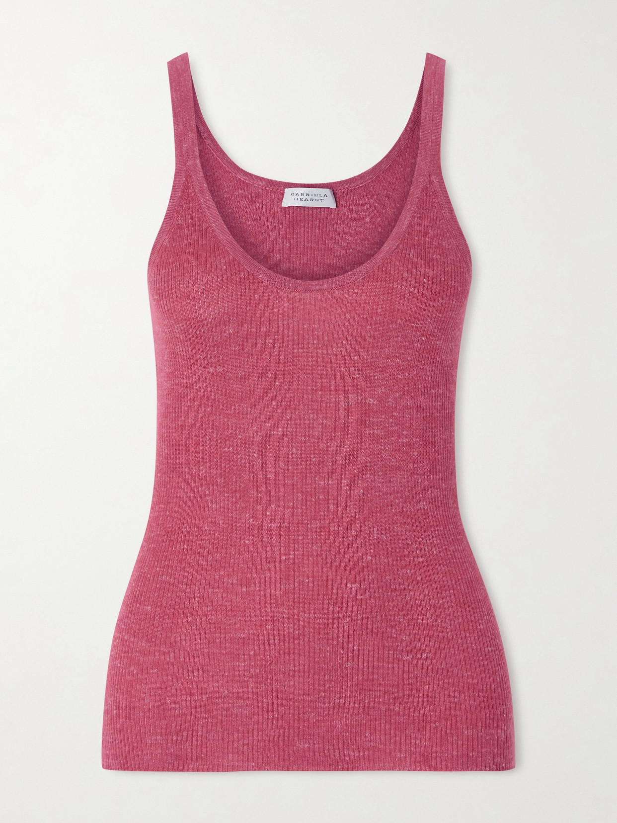 Gabriela Hearst Cinxia Ribbed Cashmere, Silk And Hemp-blend Tank In Pink