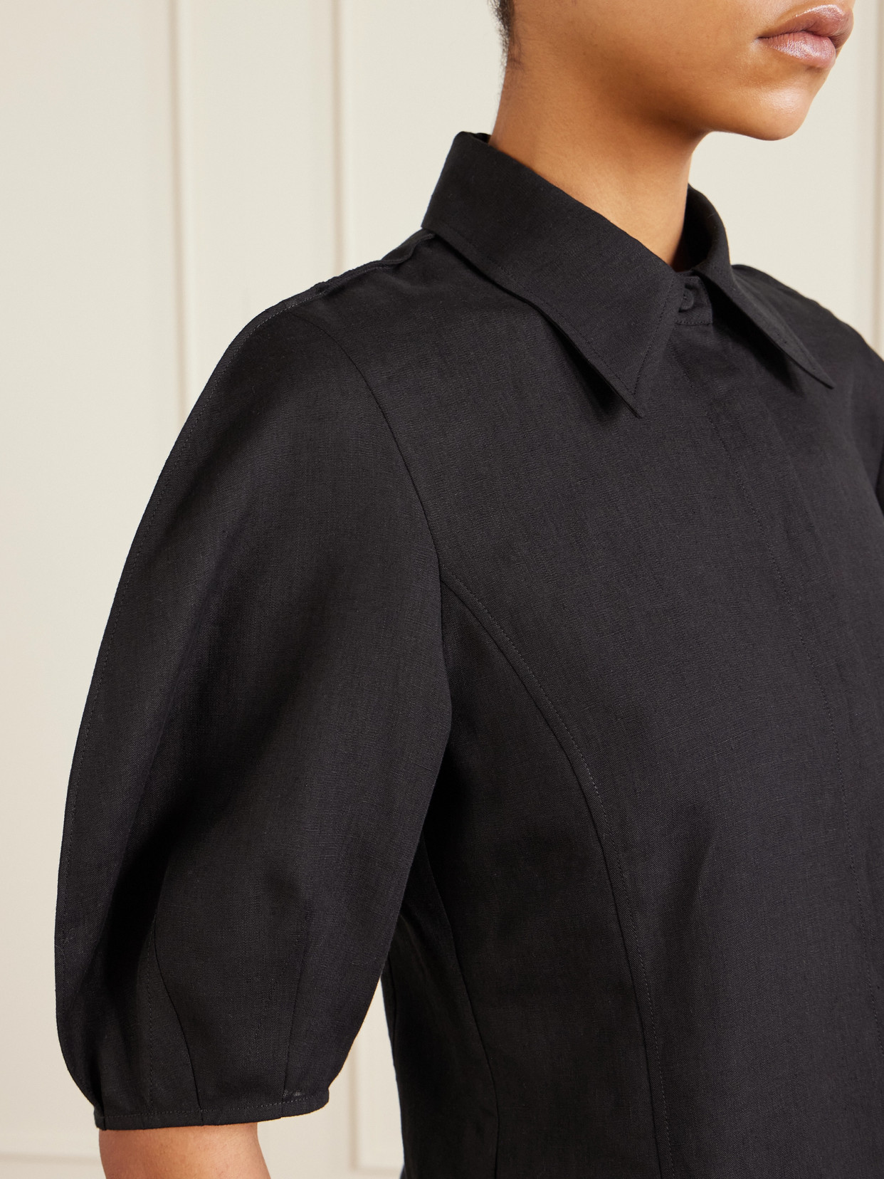 Gabriela Hearst Sansi Linen Shirt In Black