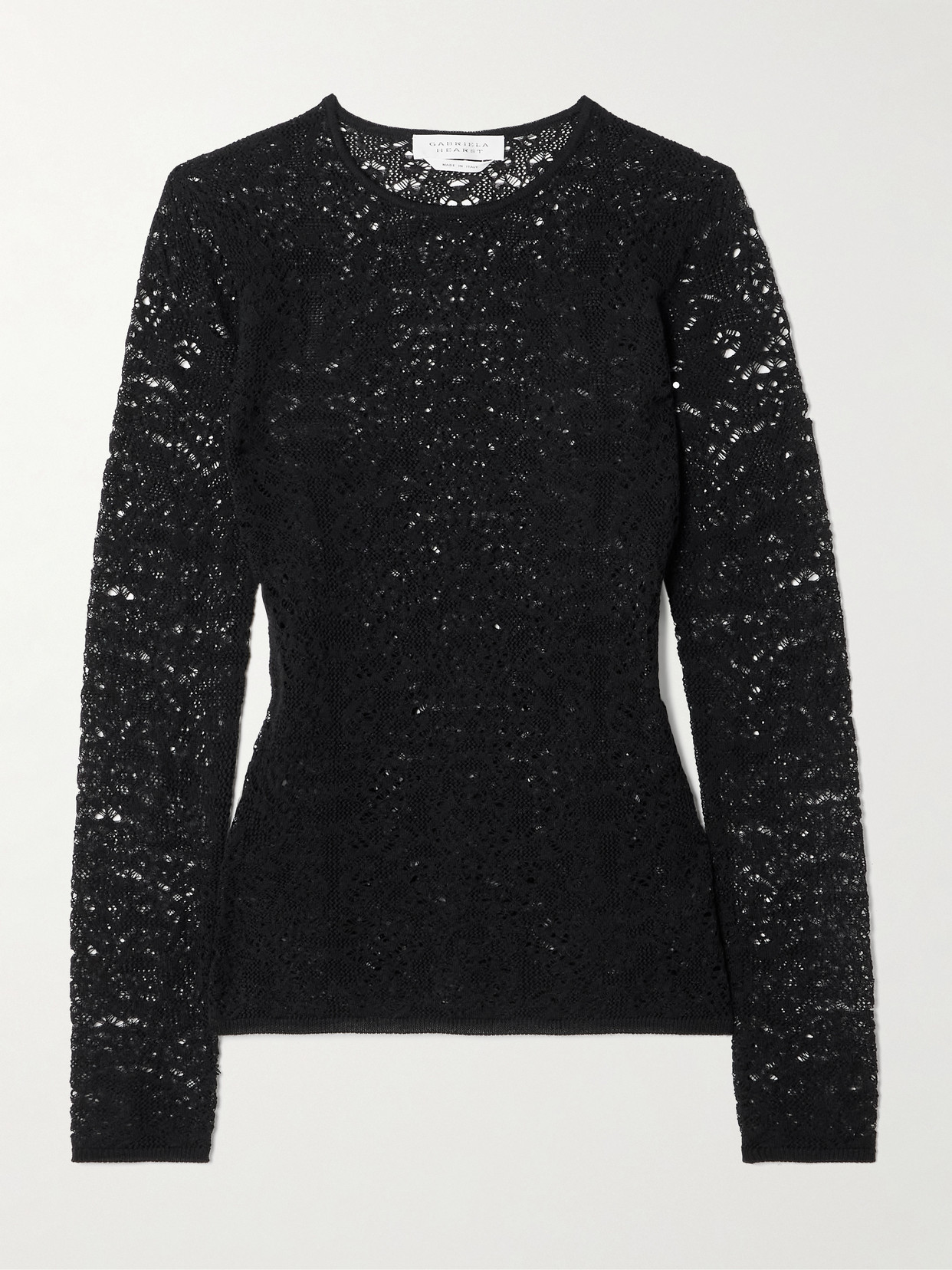 Gabriela Hearst Evander Open-knit Wool And Cashmere-blend Top In Black