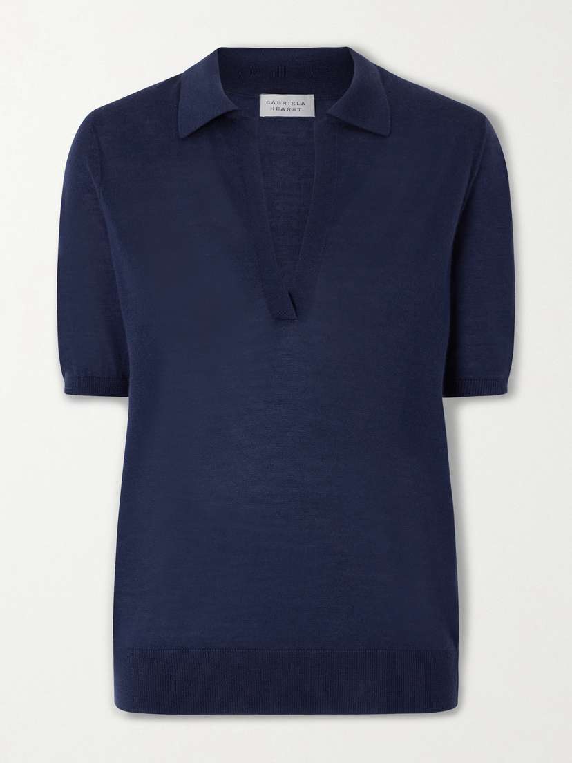 Gabriela Hearst Frank Cashmere And Silk-blend Polo Shirt