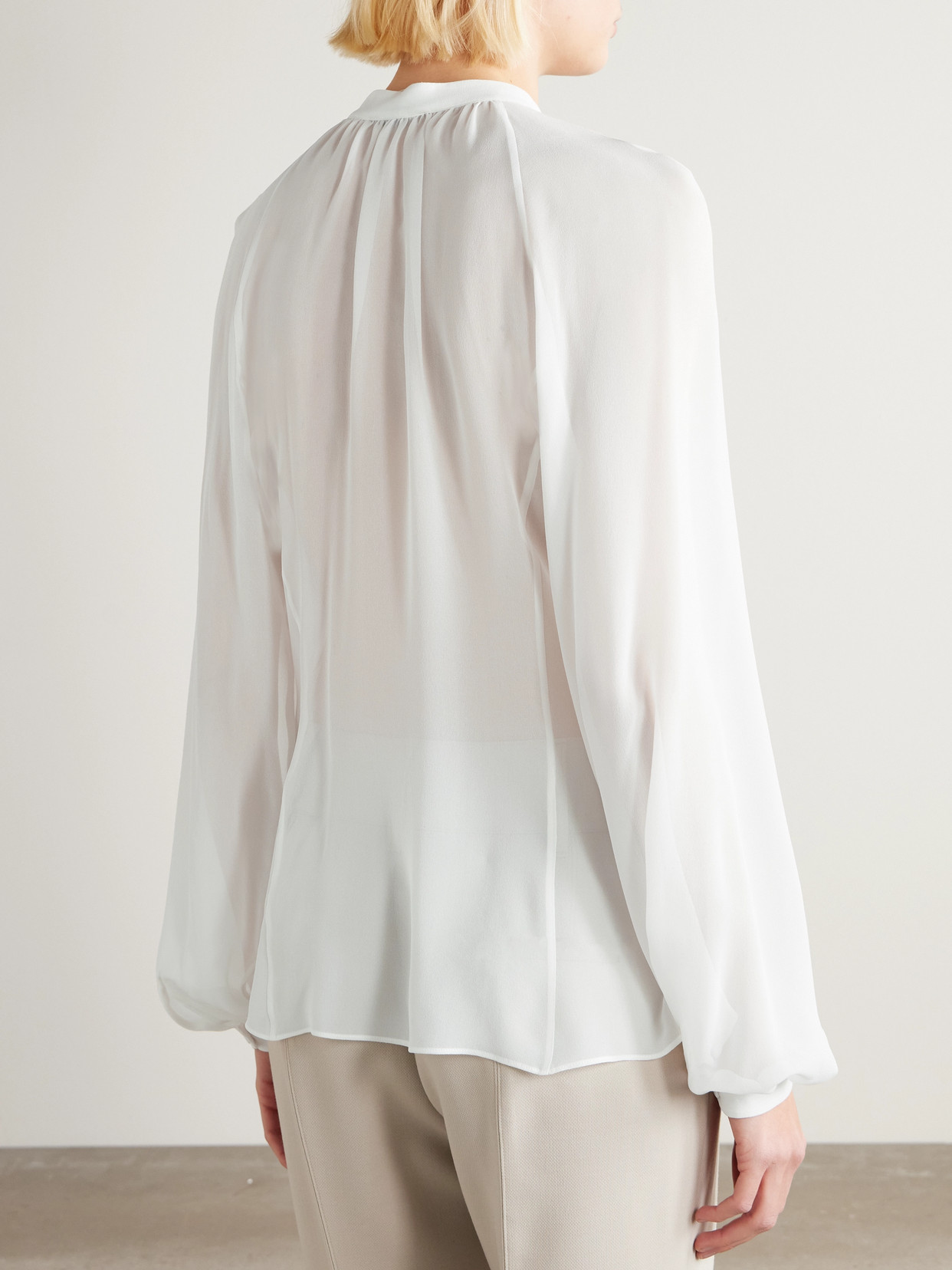 Gabriela Hearst Gian Silk-chiffon Blouse In White