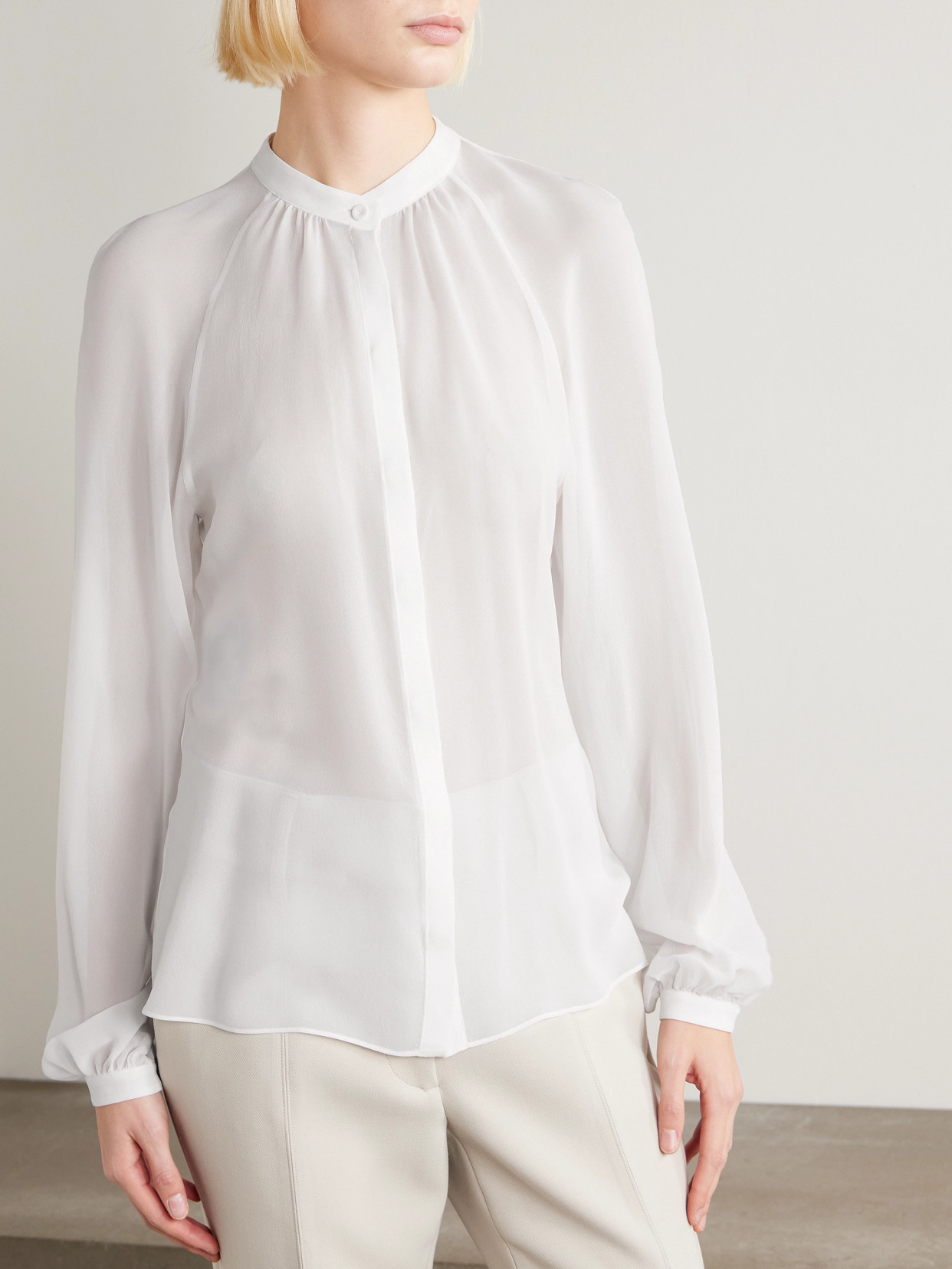 Gabriela Hearst Gian Silk-chiffon Blouse In White