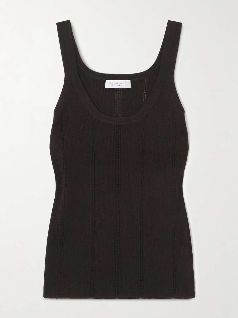 Gabriela Hearst Lucy Pointelle-knit Wool Tank Top