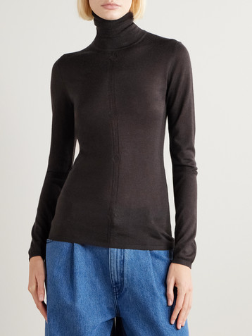 Gabriela Hearst Steinem cashmere and silk-blend turtleneck sweater