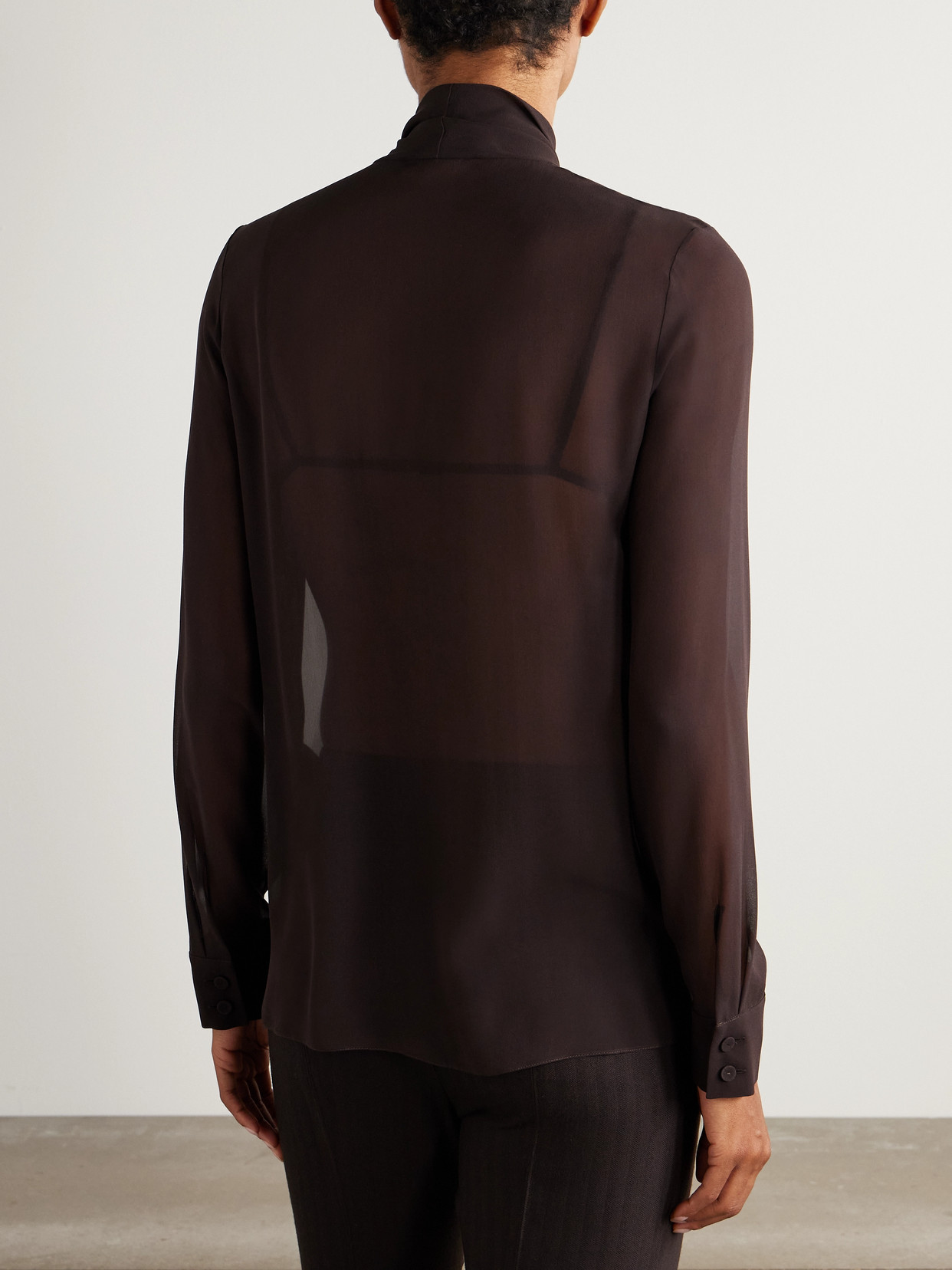 Shildon Pussy-Bow Silk-Georgette Blouse