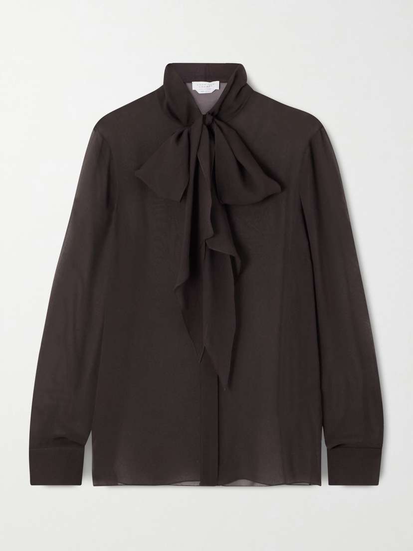 Gabriela Hearst Shildon Pussy-bow Silk-georgette Blouse