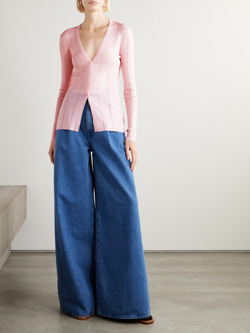 Gabriela Hearst Lillian pointelle-knit wool cardigan