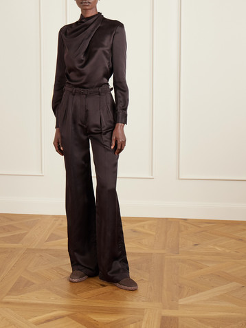 Gabriela Hearst Vargas belted silk straight-leg pants