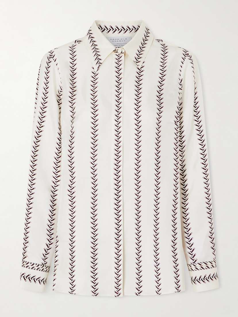 Gabriela Hearst Cruz Printed Silk-satin Shirt
