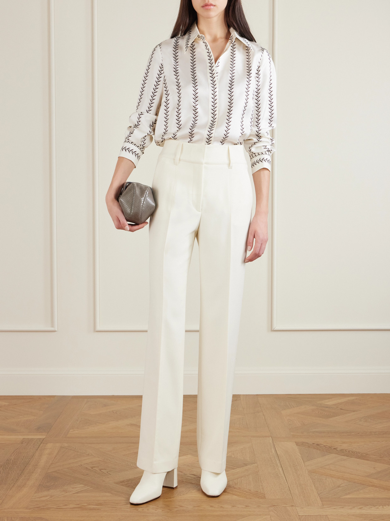 Cruz Printed Silk-Satin Shirt