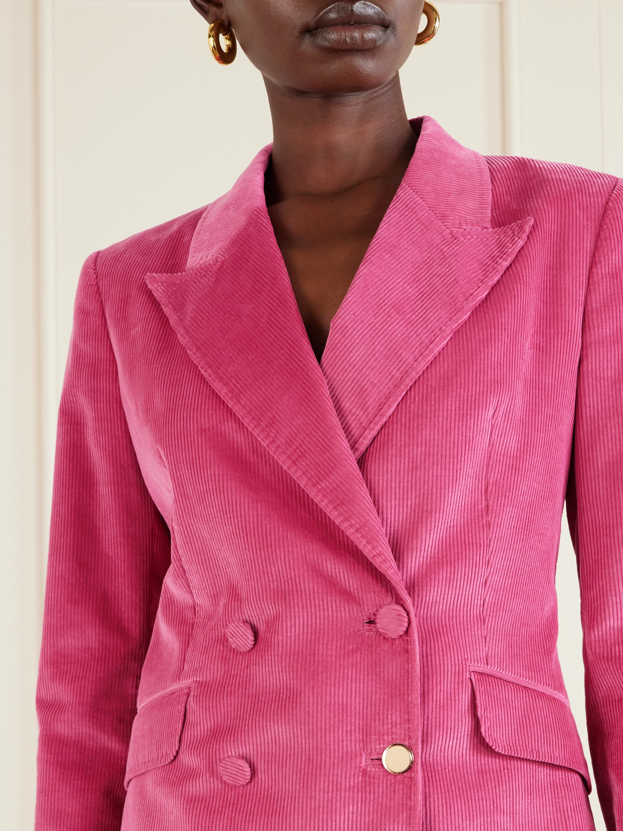 Gabriela Hearst Angela Cotton-corduroy Blazer In Pink