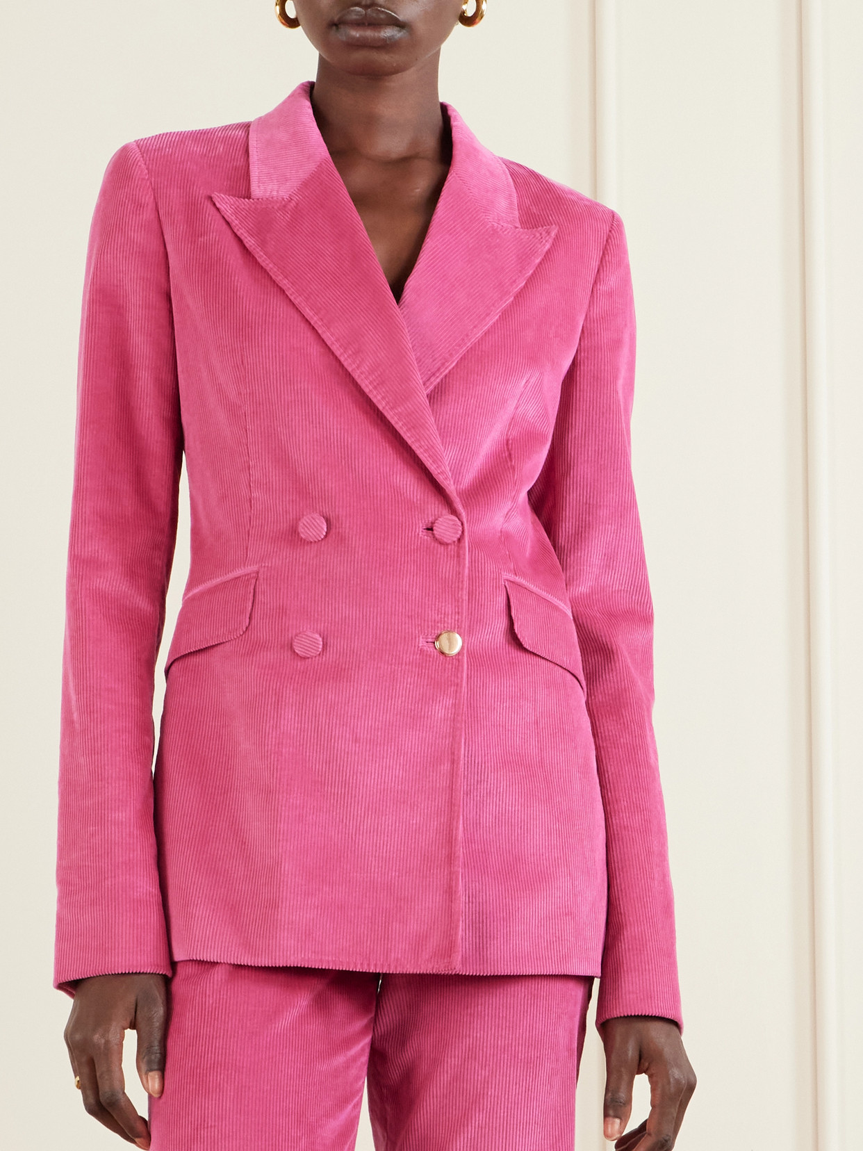 Gabriela Hearst Angela Cotton-corduroy Blazer In Pink