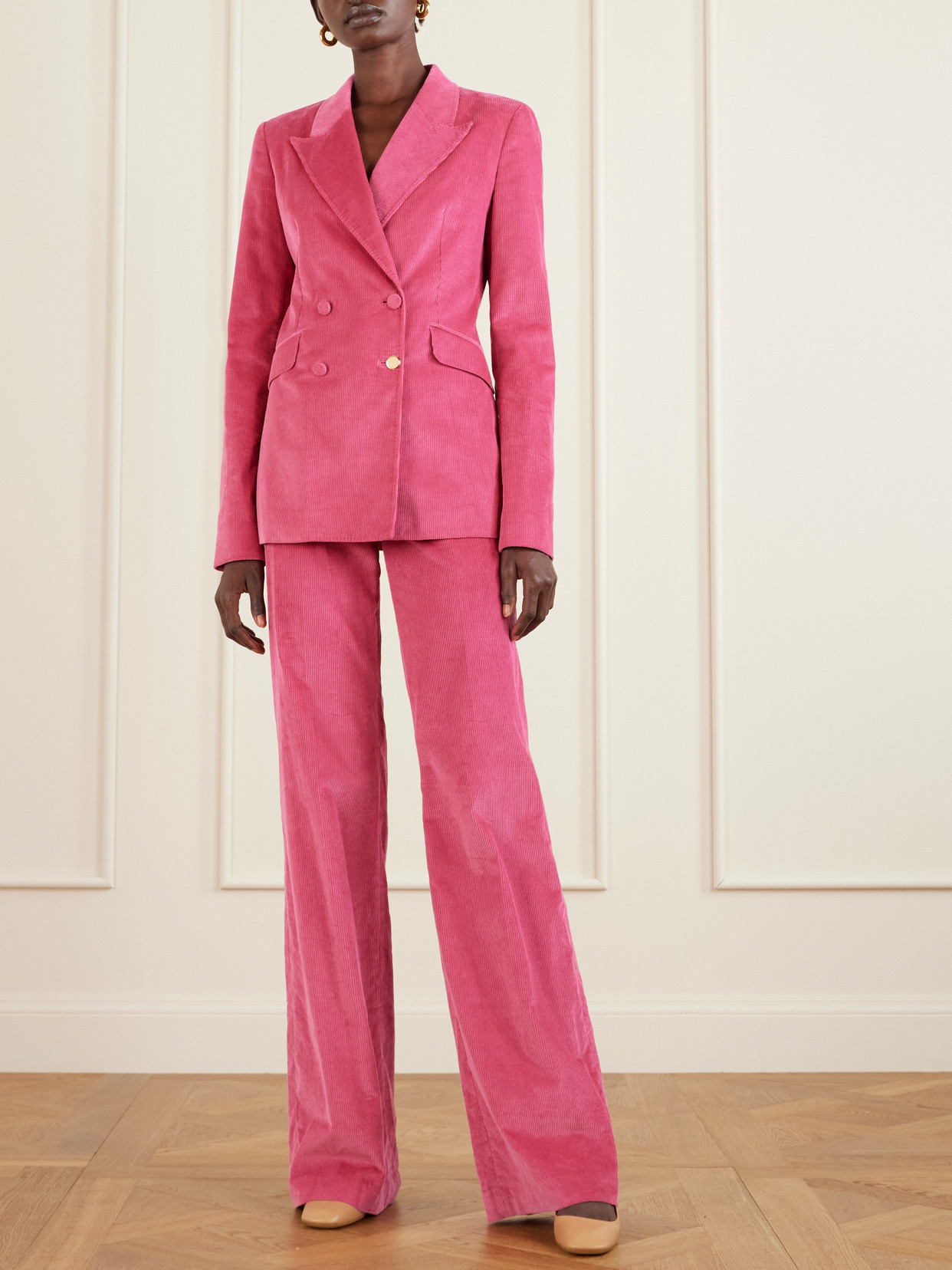 Gabriela Hearst Angela Cotton-corduroy Blazer In Pink