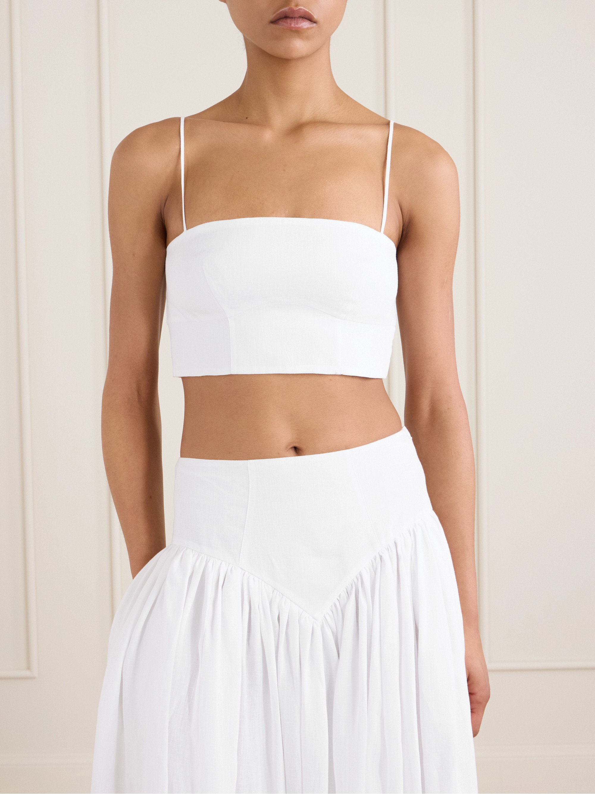 Gabriela Hearst Blazie cropped linen top