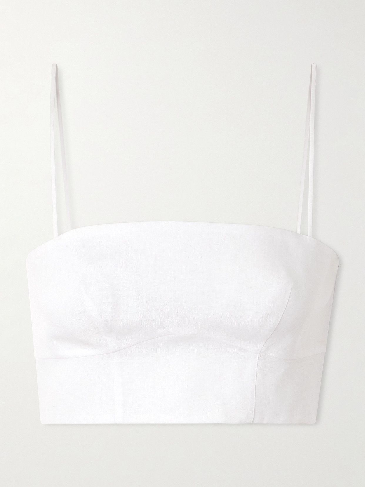 Gabriela Hearst Blazie Cropped Linen Top In White