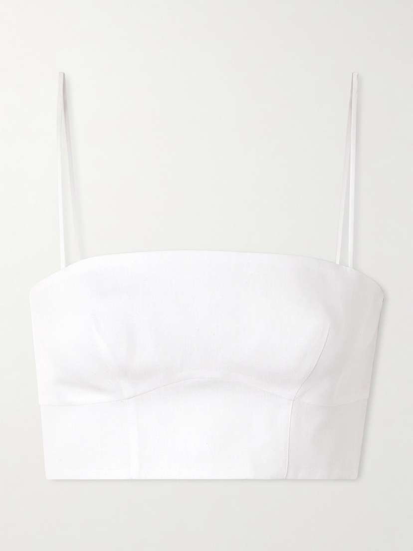 Gabriela Hearst Blazie Cropped Linen Top