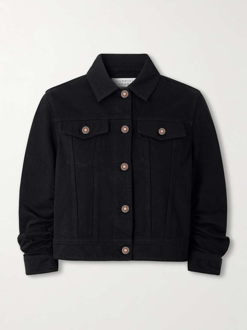 Gabriela Hearst Adira Cropped Ruched Recycled-denim Jacket