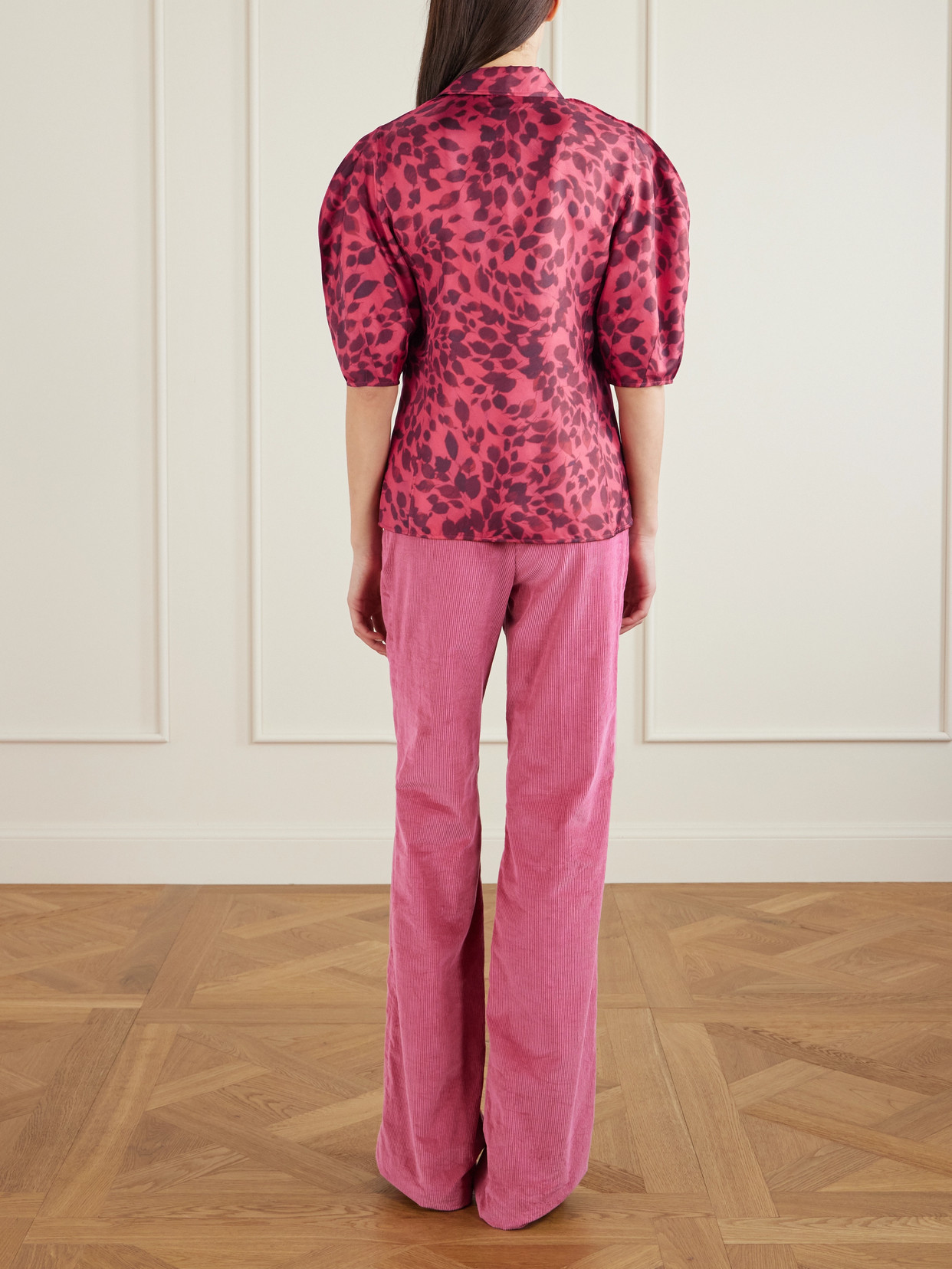 Gabriela Hearst Sansi Printed Silk-twill Shirt In Pink