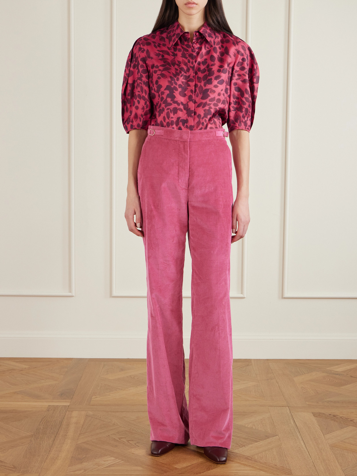 Gabriela Hearst Sansi Printed Silk-twill Shirt In Pink
