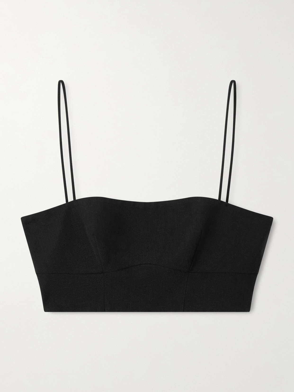 Gabriela Hearst Blazie Cropped Linen Top In Black