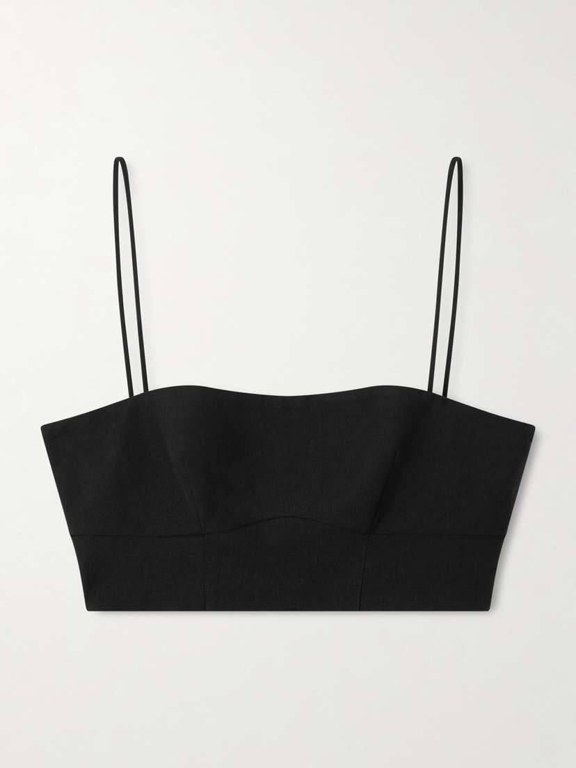 Gabriela Hearst Blazie Cropped Linen Top