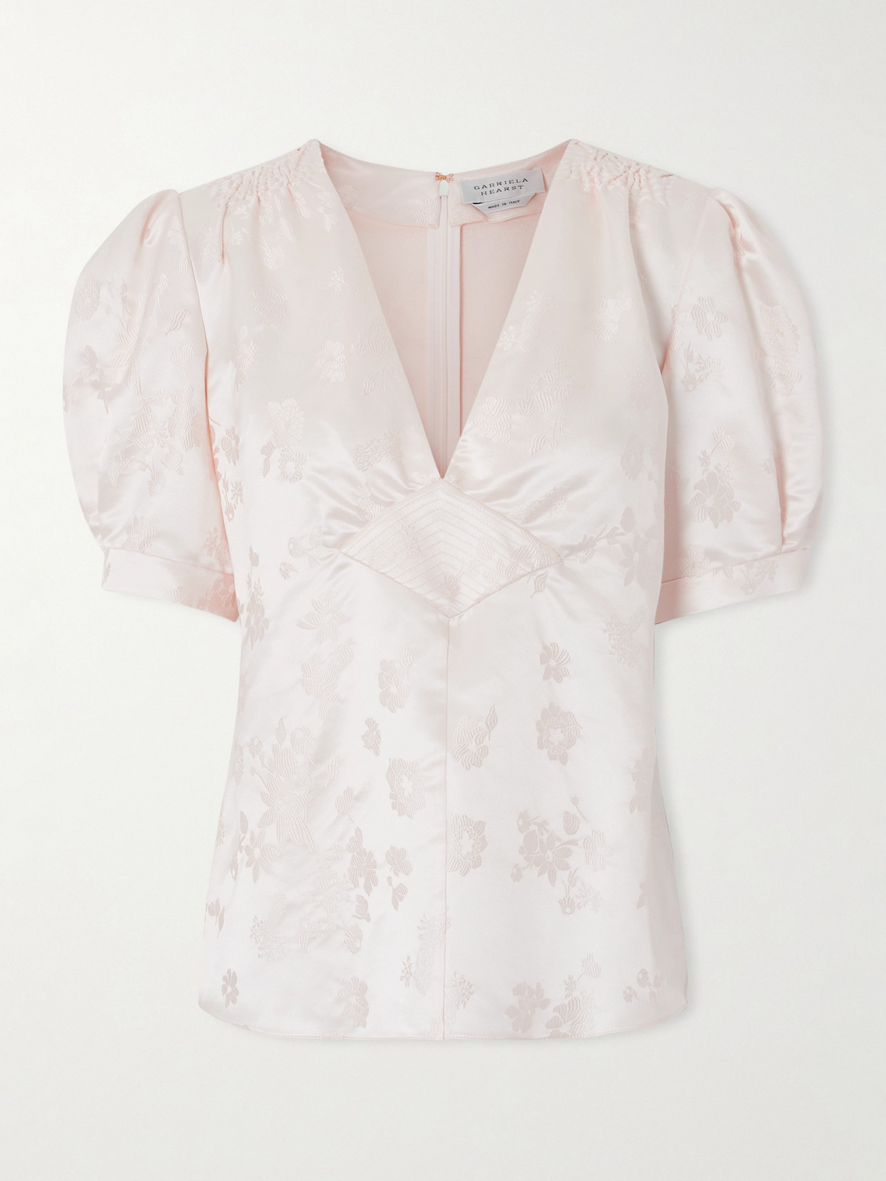 Gabriela Hearst Oberon Floral-jacquard Silk-twill Blouse In Neutral