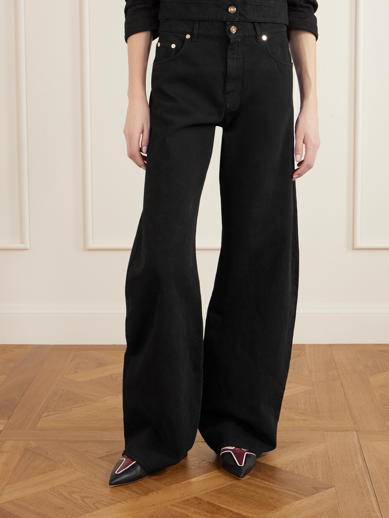 Amoret High-Rise Barrel-Leg Recycled Jeans