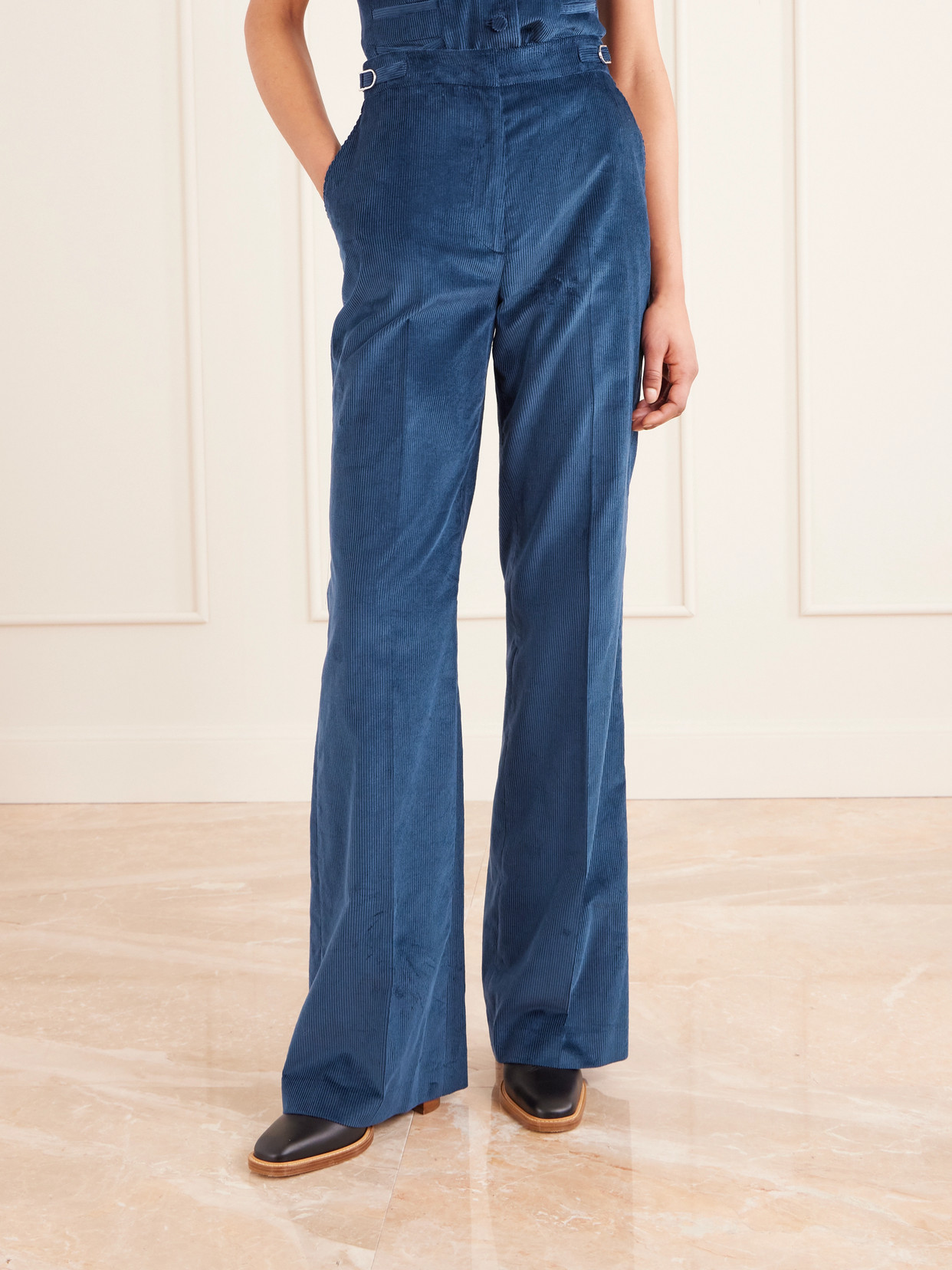 Gabriela Hearst Vesta Cotton-corduroy Flared Pants In Multi