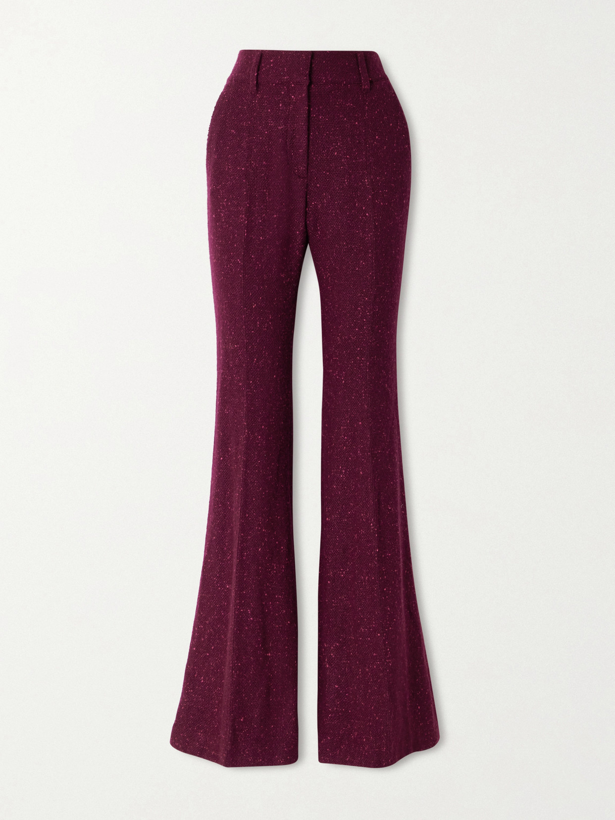 Gabriela Hearst Rhein Wool And Cashmere-blend Flared Pants In Purple