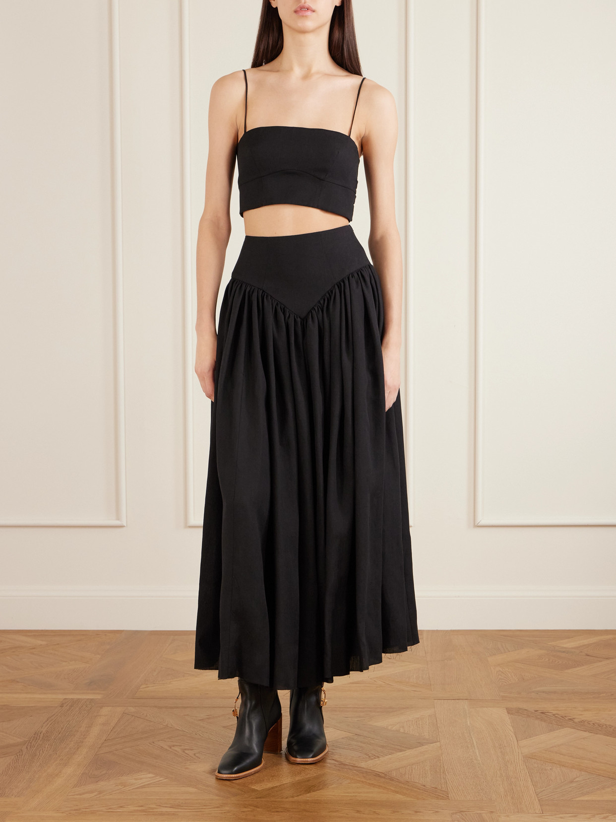 Juniper Frayed Paneled Midi