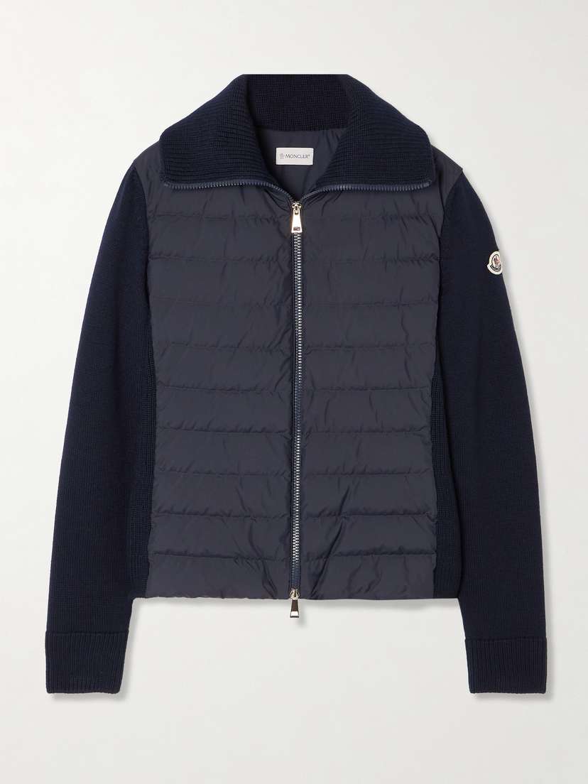Moncler Wool And Padded Quilted Shell Down Cardigan