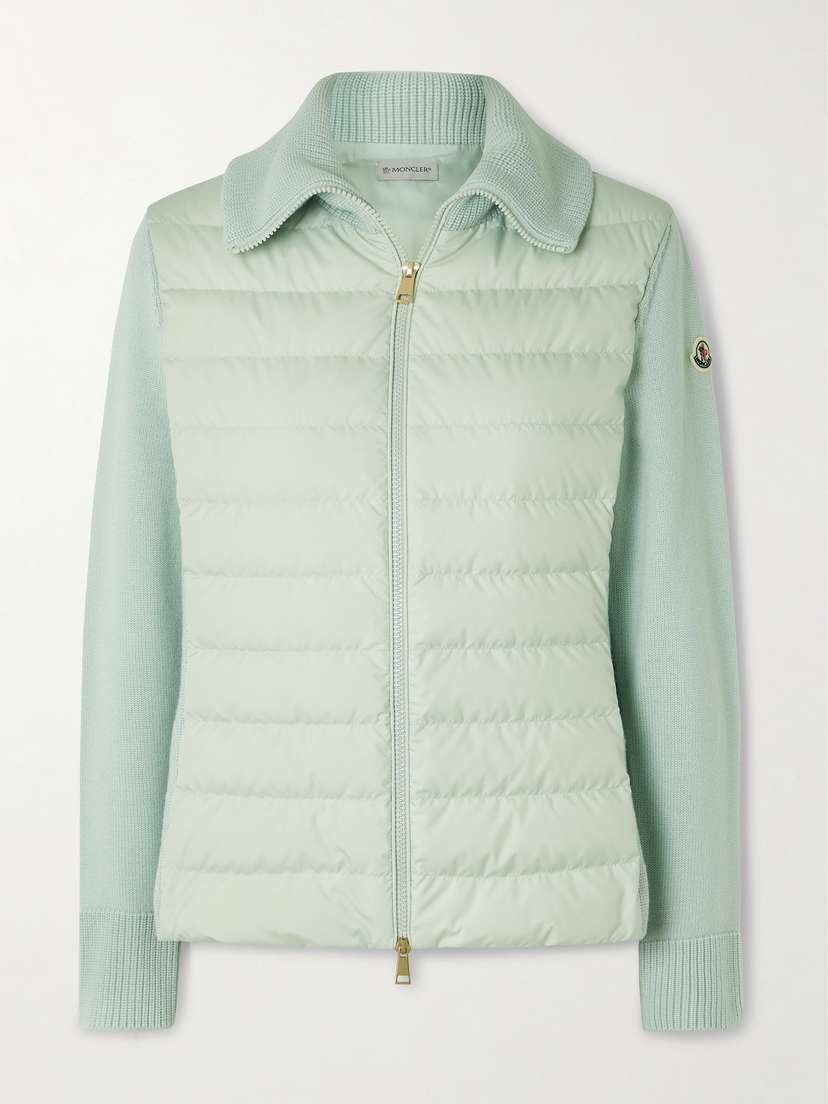 Moncler Wool And Padded Quilted Shell Down Cardigan