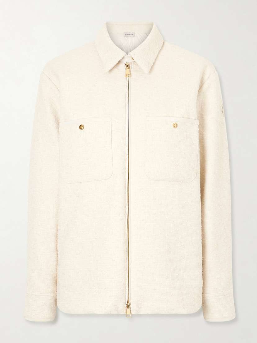 Moncler Appliquéd Quilted Shell And Tweed Down Jacket