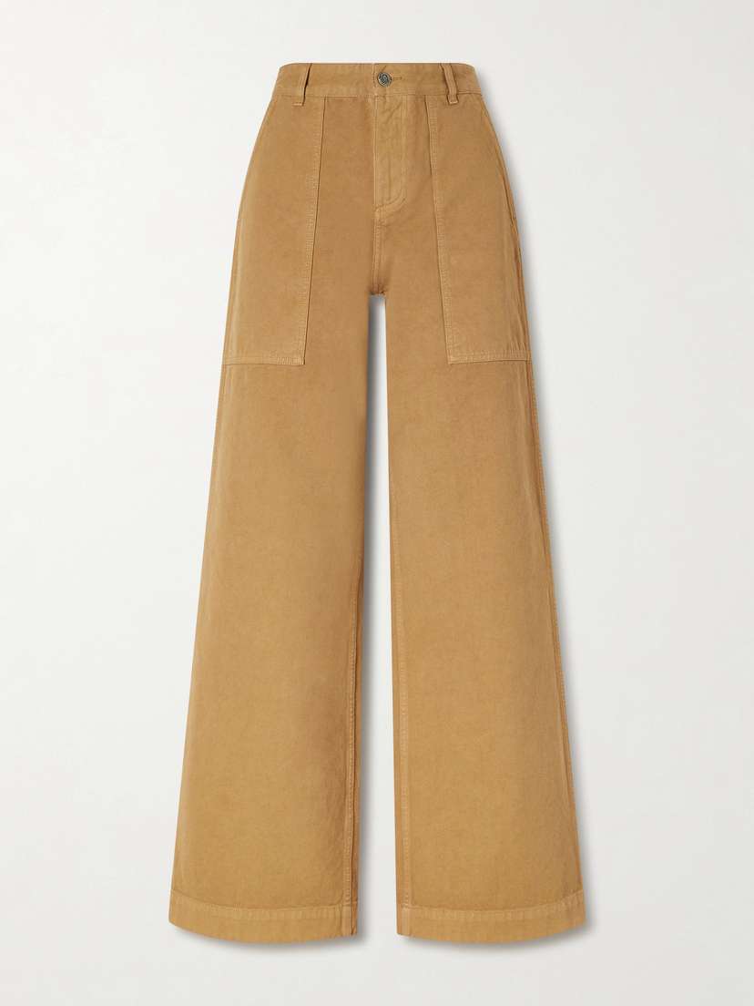 Moncler Wide-leg Cotton-canvas Trousers