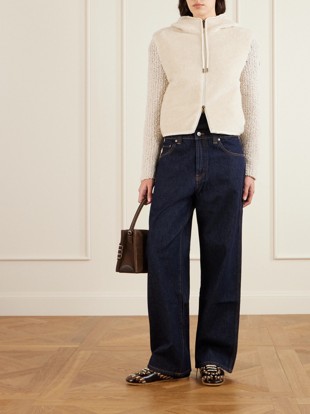 Moncler Zip-fastening Sweatshirt In Neutral