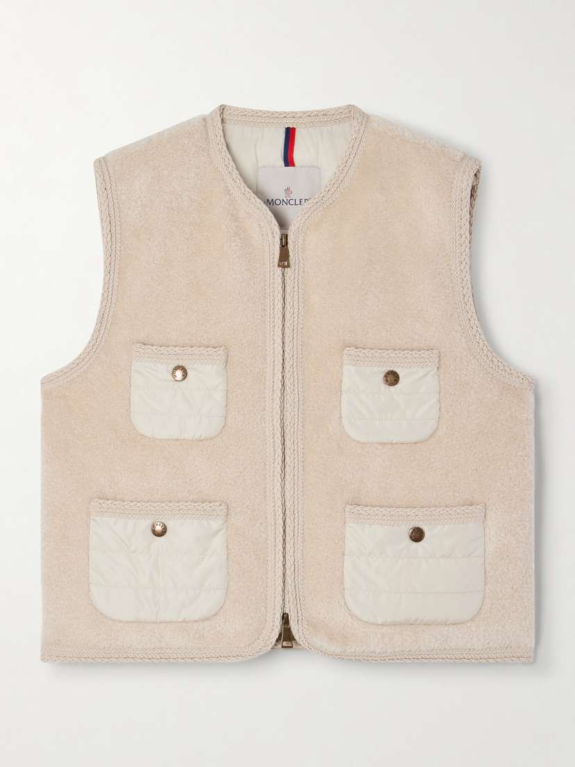 Moncler Mimosas Shell-trimmed Fleece Down Vest