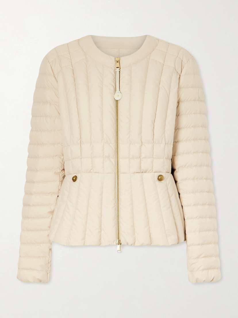 Moncler Menthe Appliquéd Padded Quilted Shell Down Jacket