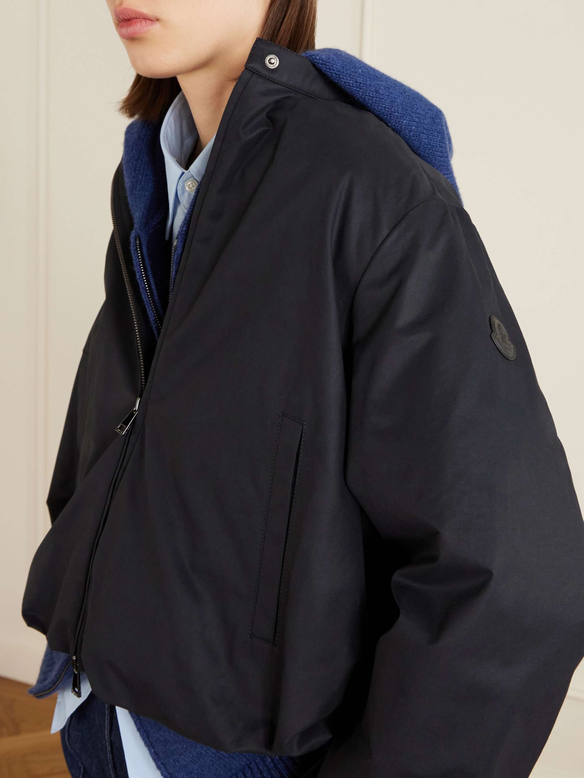 MONCLER Gruissan appliquéd cotton-blend bomber jacket | NET-A-PORTER