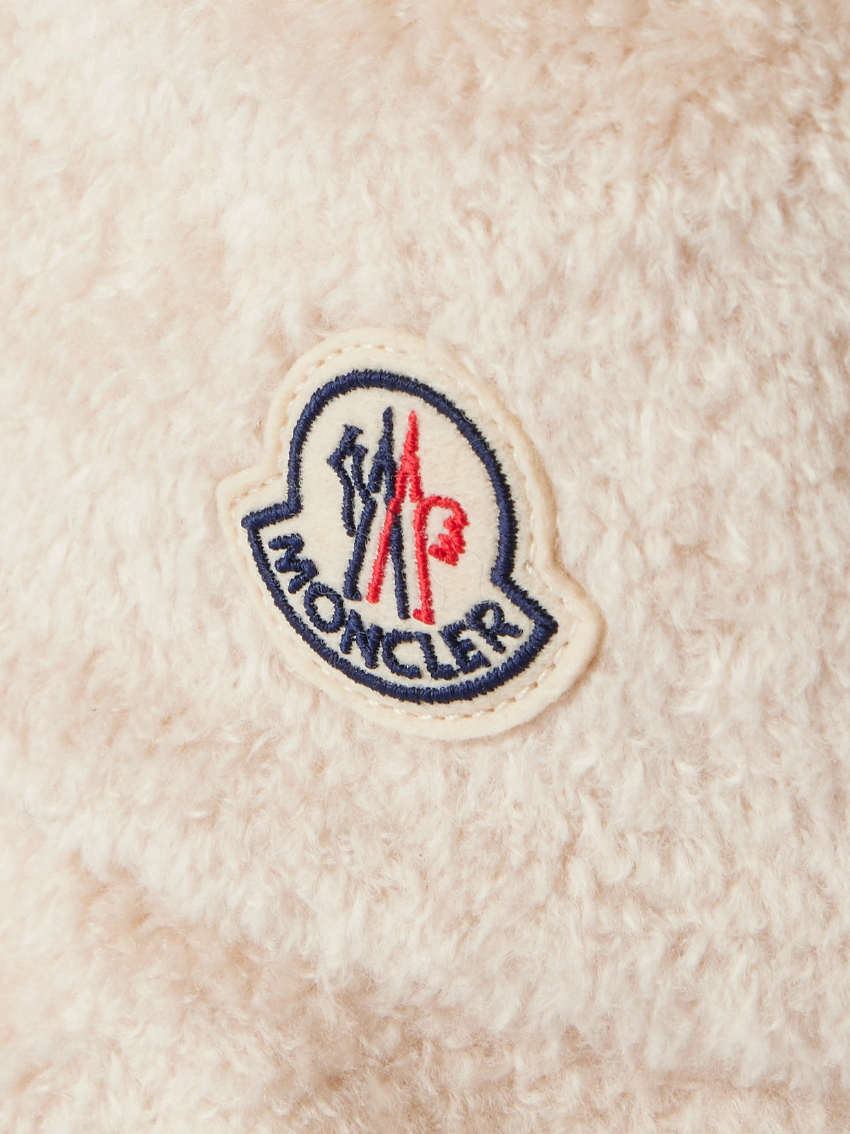 Moncler Embroidered Fleece Bucket Hat In Neutral